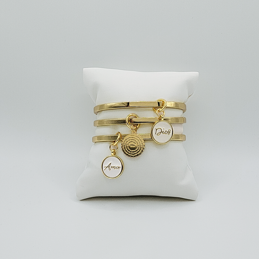 Set of 3 bangles with Charms