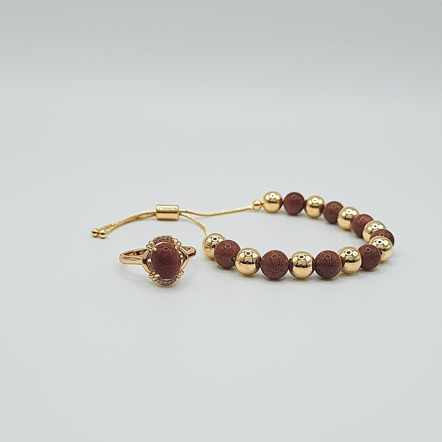 Adjustable Goldstone Venturina bracelet