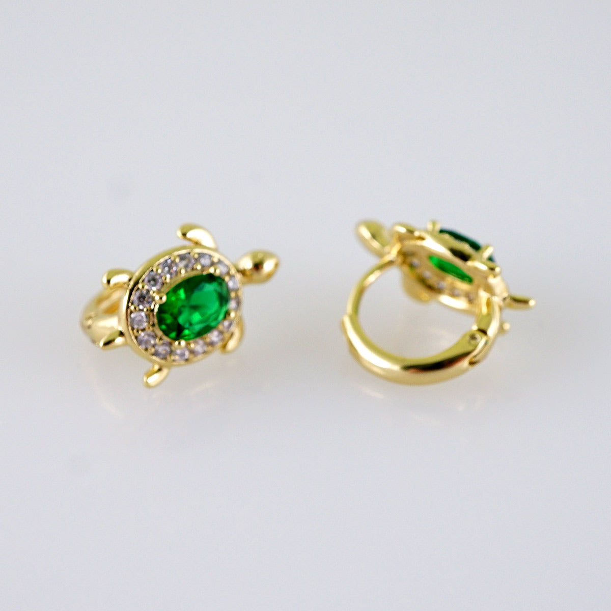 Green Turtle Earring Hoop