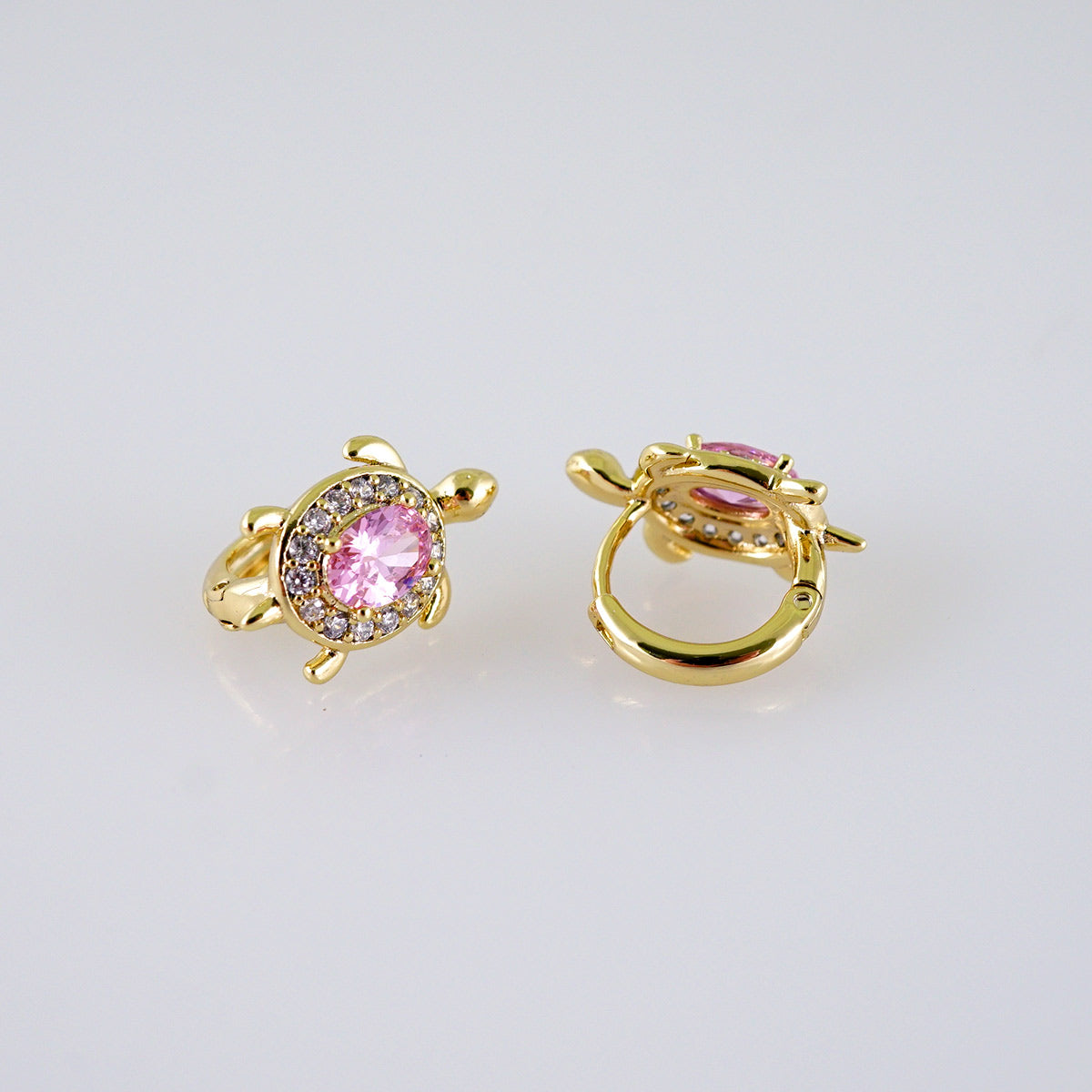 Pink Turtle Earring Hoop