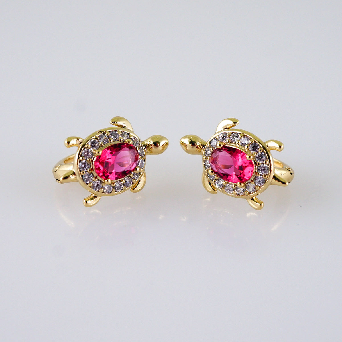 Hot Pink Turtle Earring Hoop