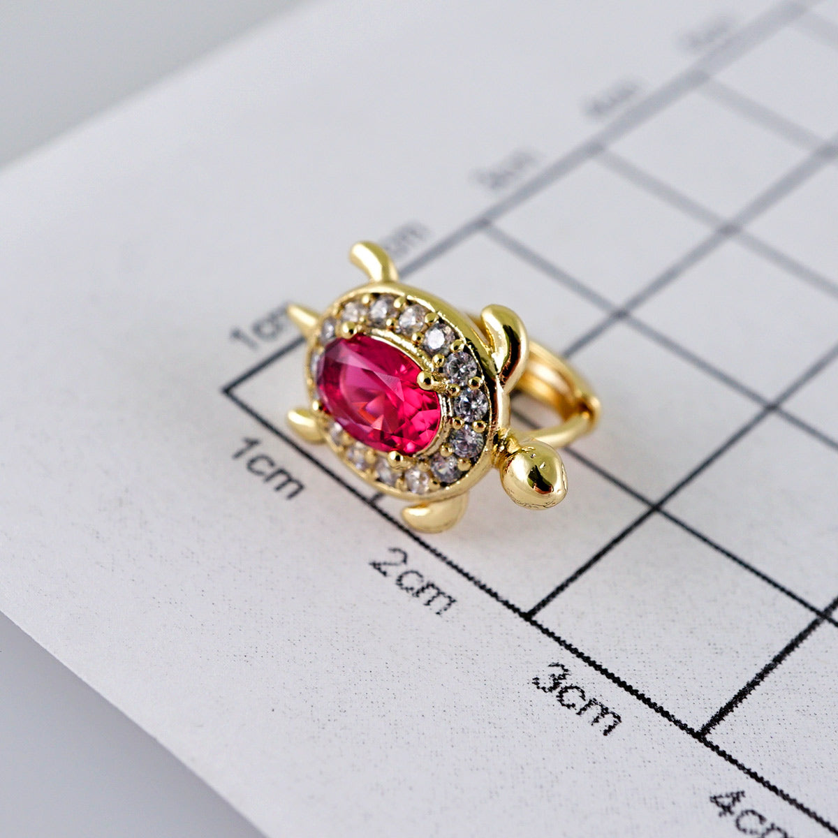 Hot Pink Turtle Earring Hoop