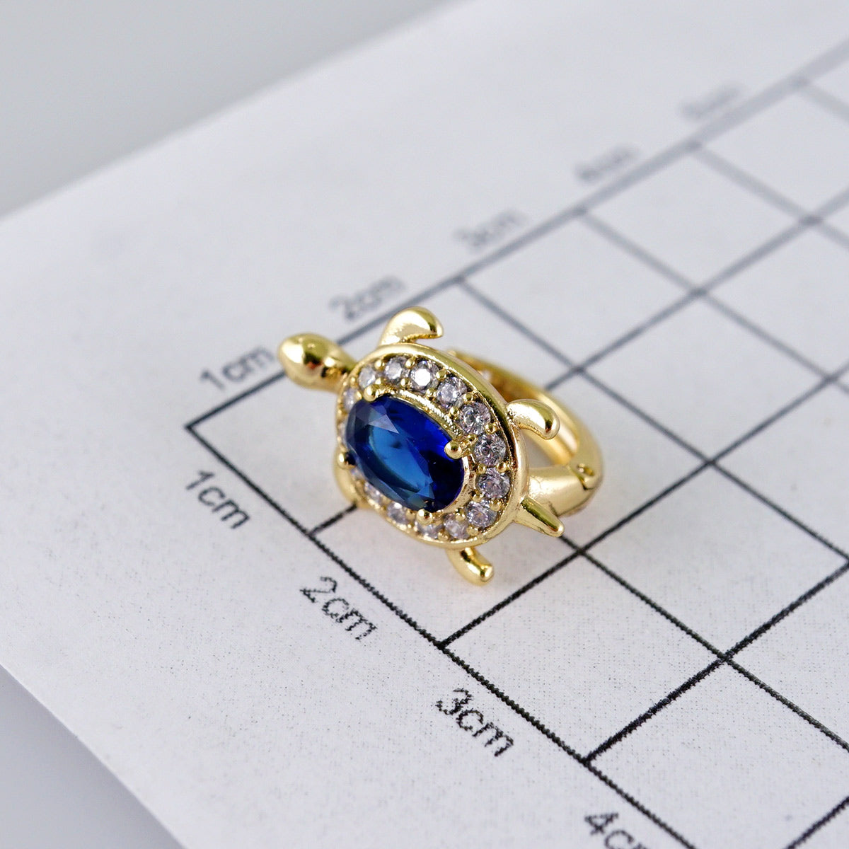 Blue Turtle earrings hoop