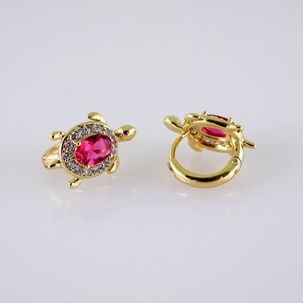 Hot Pink Turtle Earring Hoop