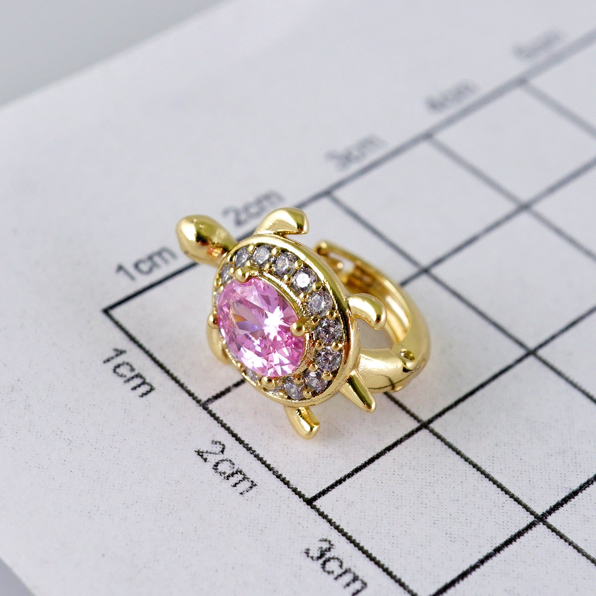 Pink Turtle Earring Hoop