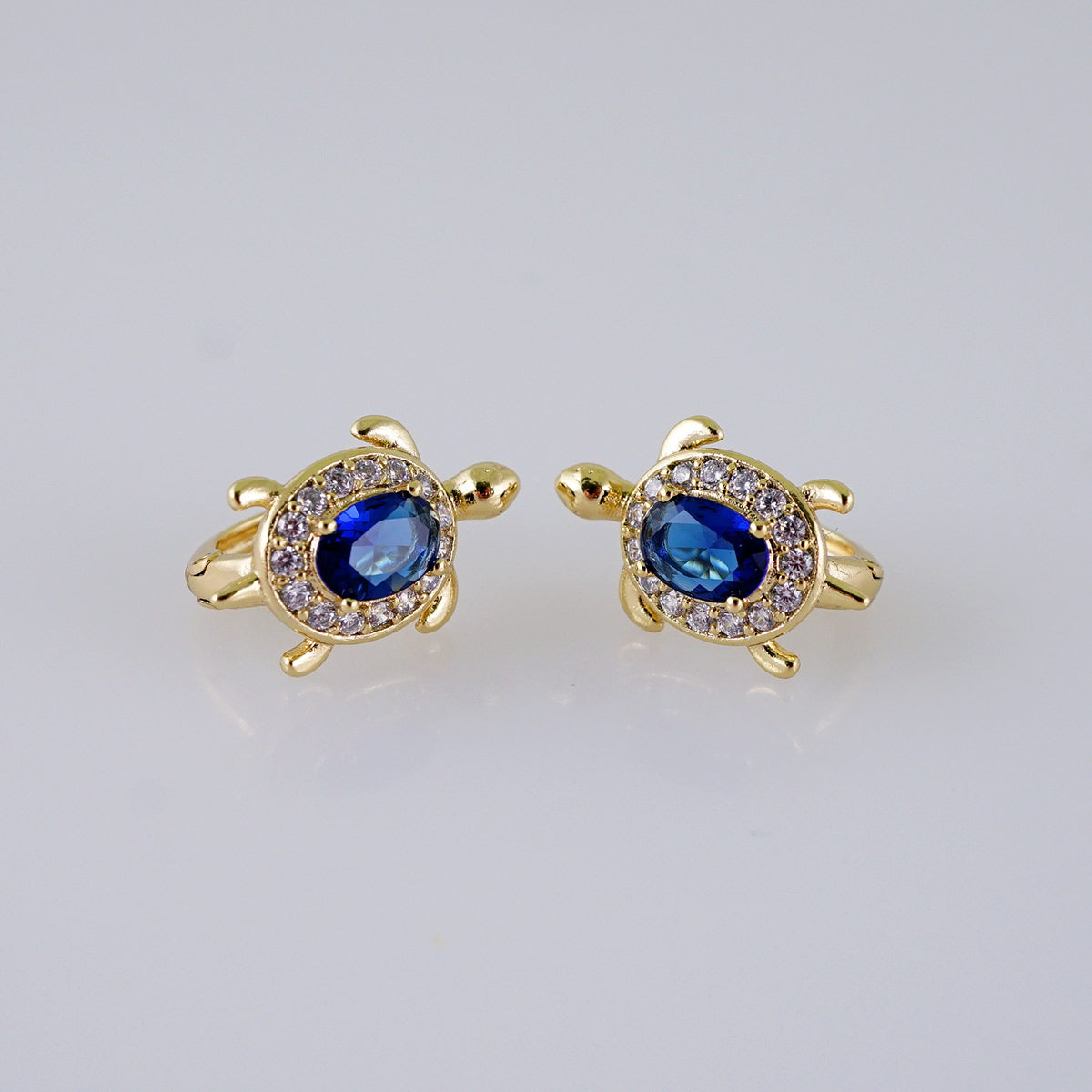 Blue Turtle earrings hoop