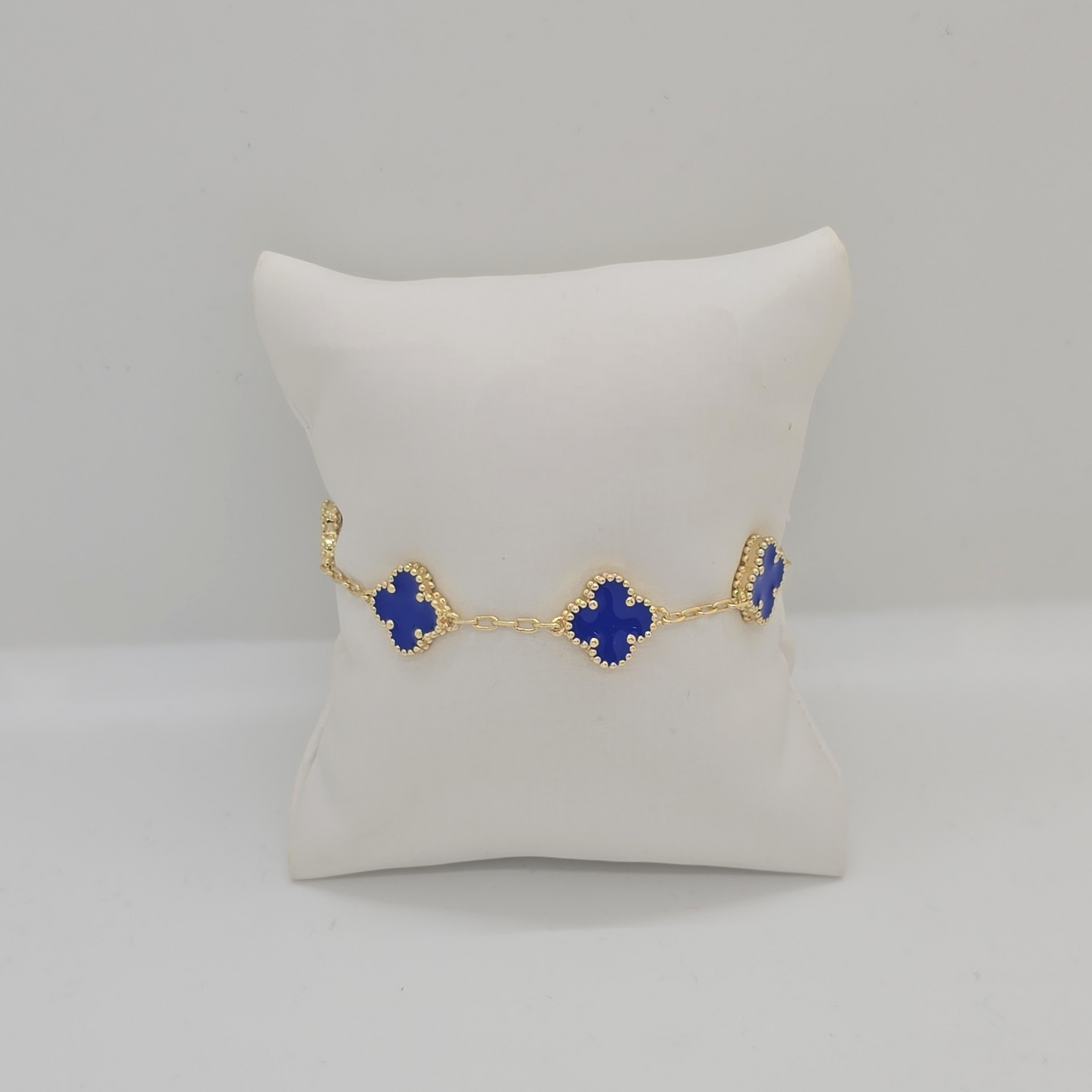 Blue Clover Bracelet Gold Dipped 14k