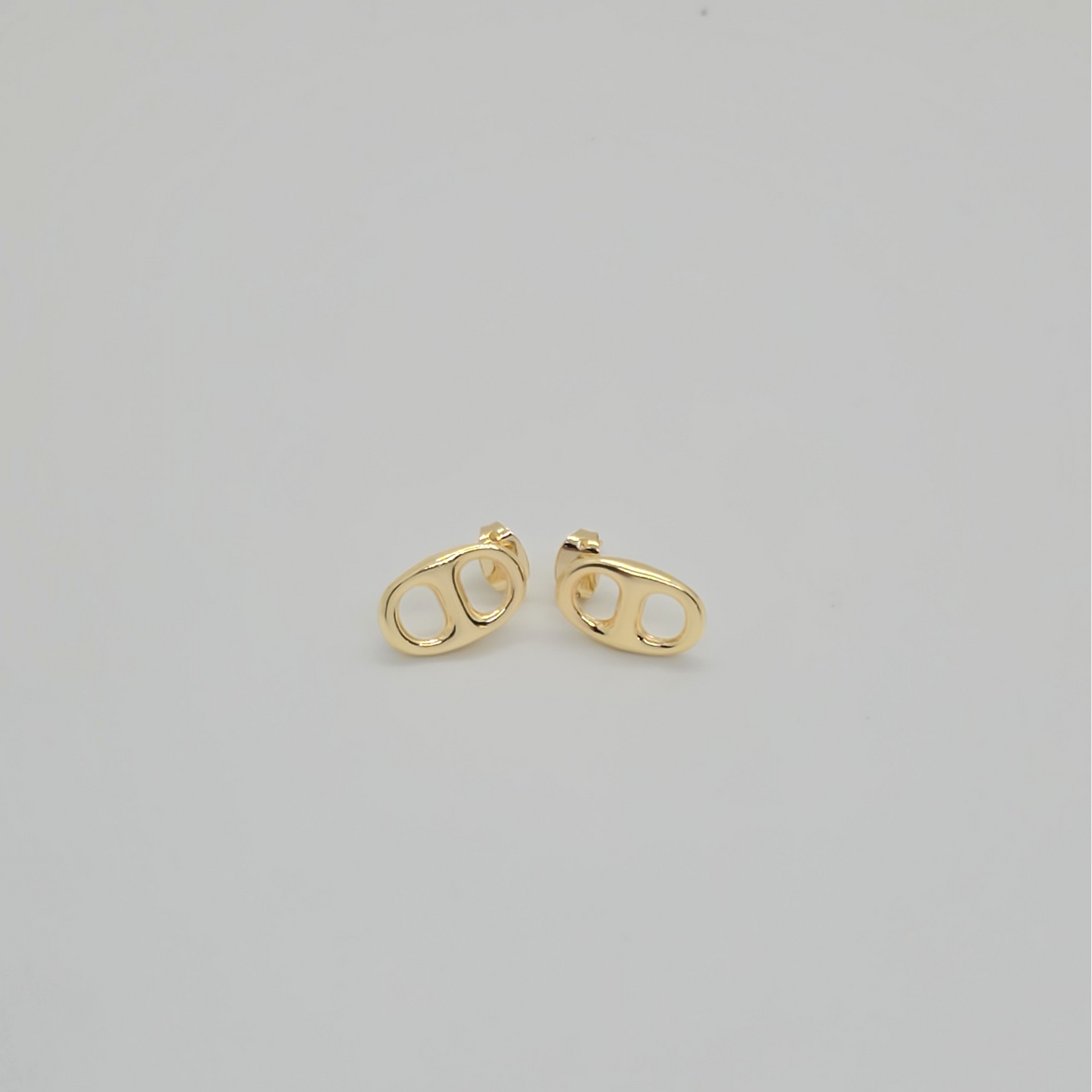 Coffee Bean Style 14k Gold–Dipped stud earrings