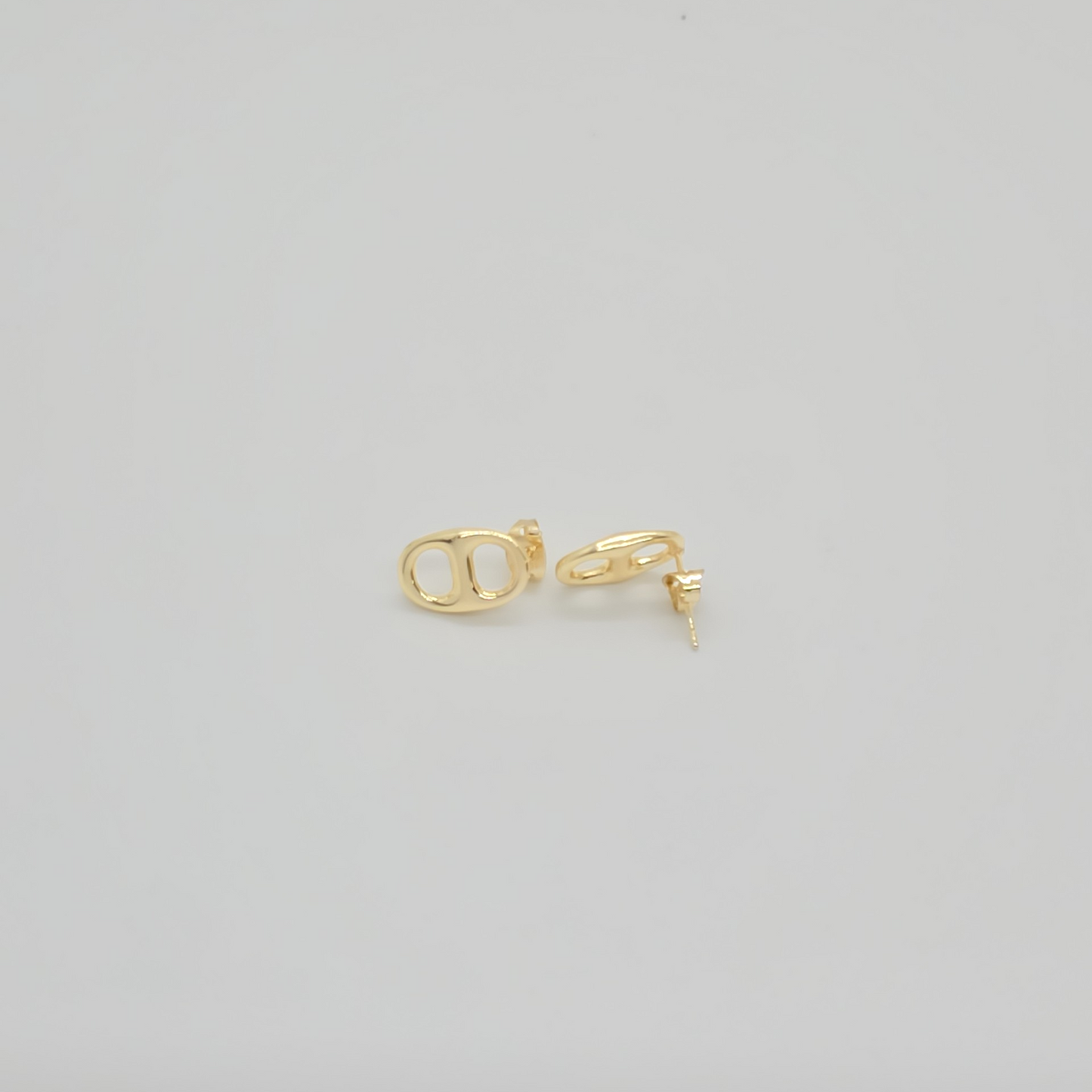 Coffee Bean Style 14k Gold–Dipped stud earrings