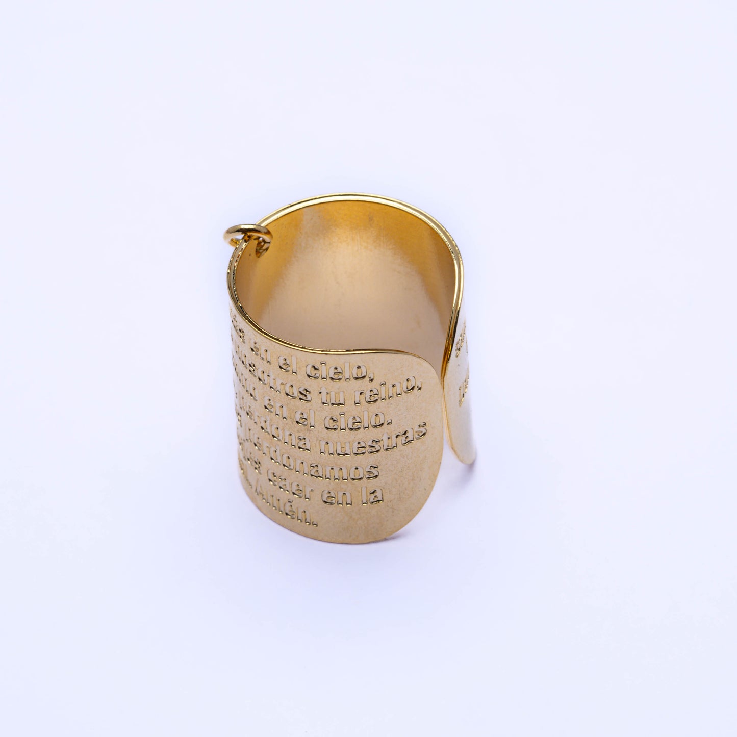 Our Father Ring W/little cross (Open Size)