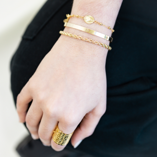 Our Father Ring W/little cross (Open Size)