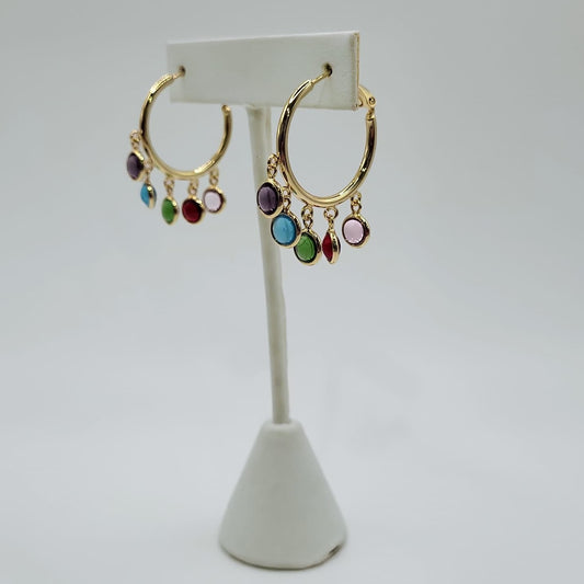 Colorful Drops medium Hoops
