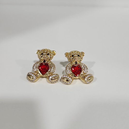 My Golden Bear Medium Size Stud Earrings