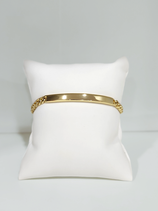 Cuban link with Plate Bracelet