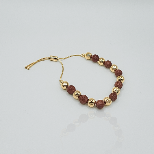 Adjustable Goldstone Venturina bracelet