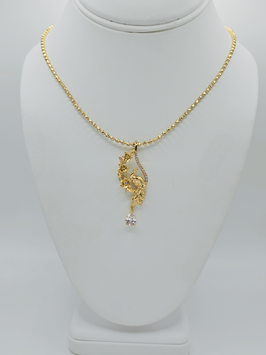 Minibalin Necklace with Peacock Pendant