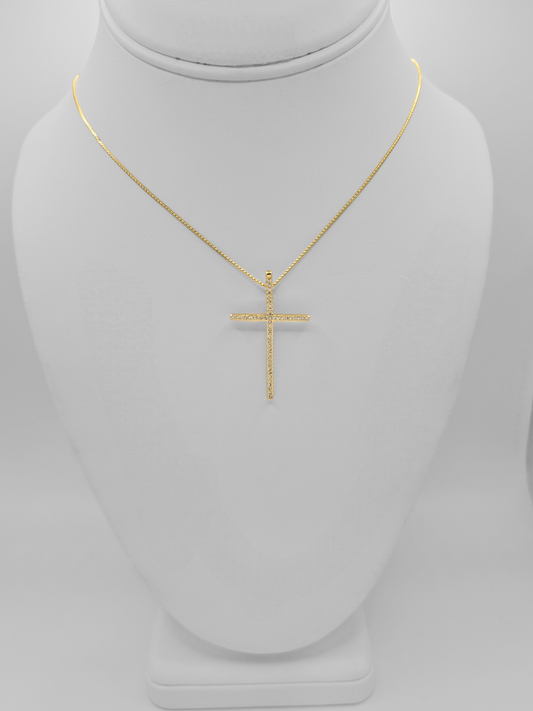 Thin Cross with Box Chain