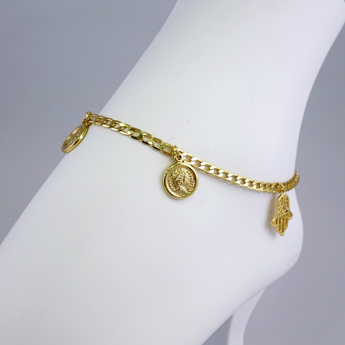 Anklet with charms (W 4mm)