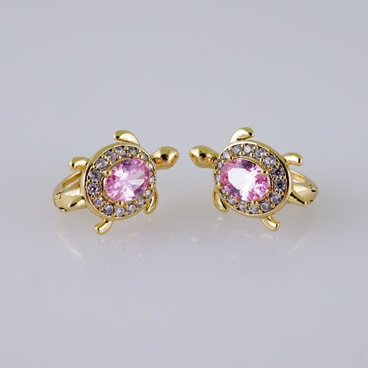Pink Turtle Earring Hoop