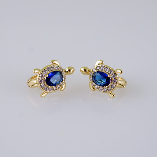Blue Turtle earrings hoop